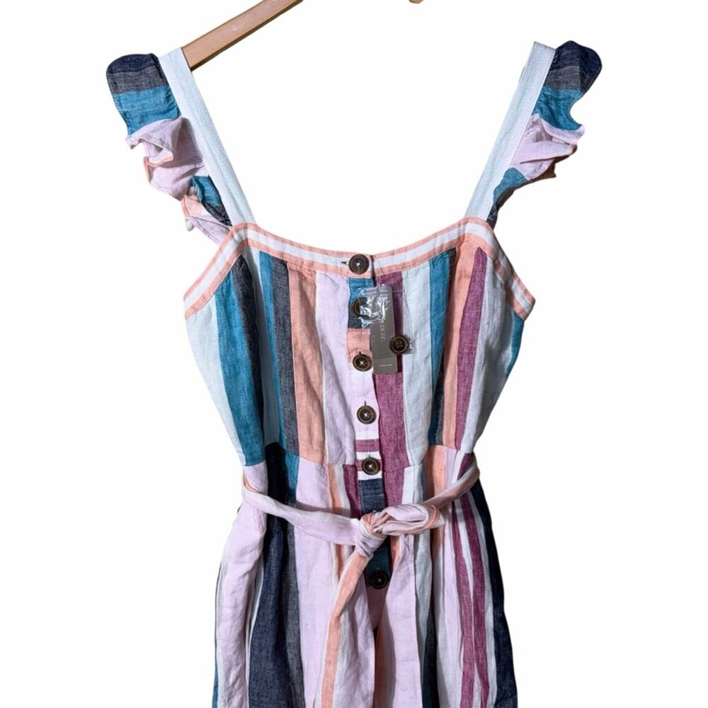 NEW J.Crew Striped Linen Midi Dress Size 6 - Picture 6 of 10